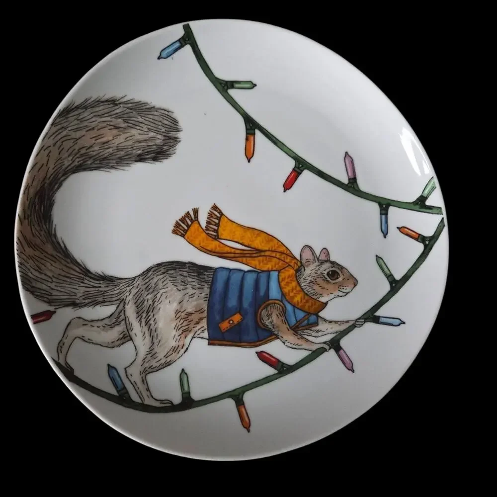 West Elm Rachel Kozlowski Dapper Squirrel Salad Plate 8.5